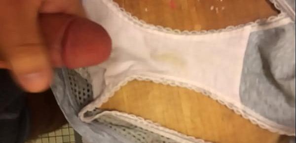  jerking off onto Diana’s creamy panties